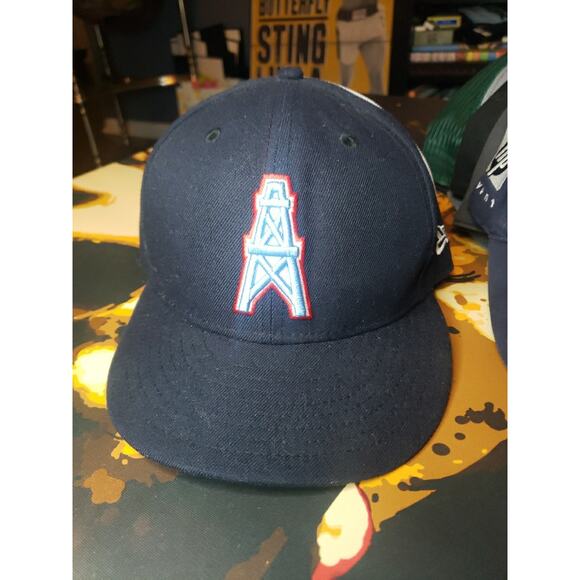 New Era Houston Oilers Vintage Light Blue Snapback Hat 7 3/8 - Picture 1 of 4